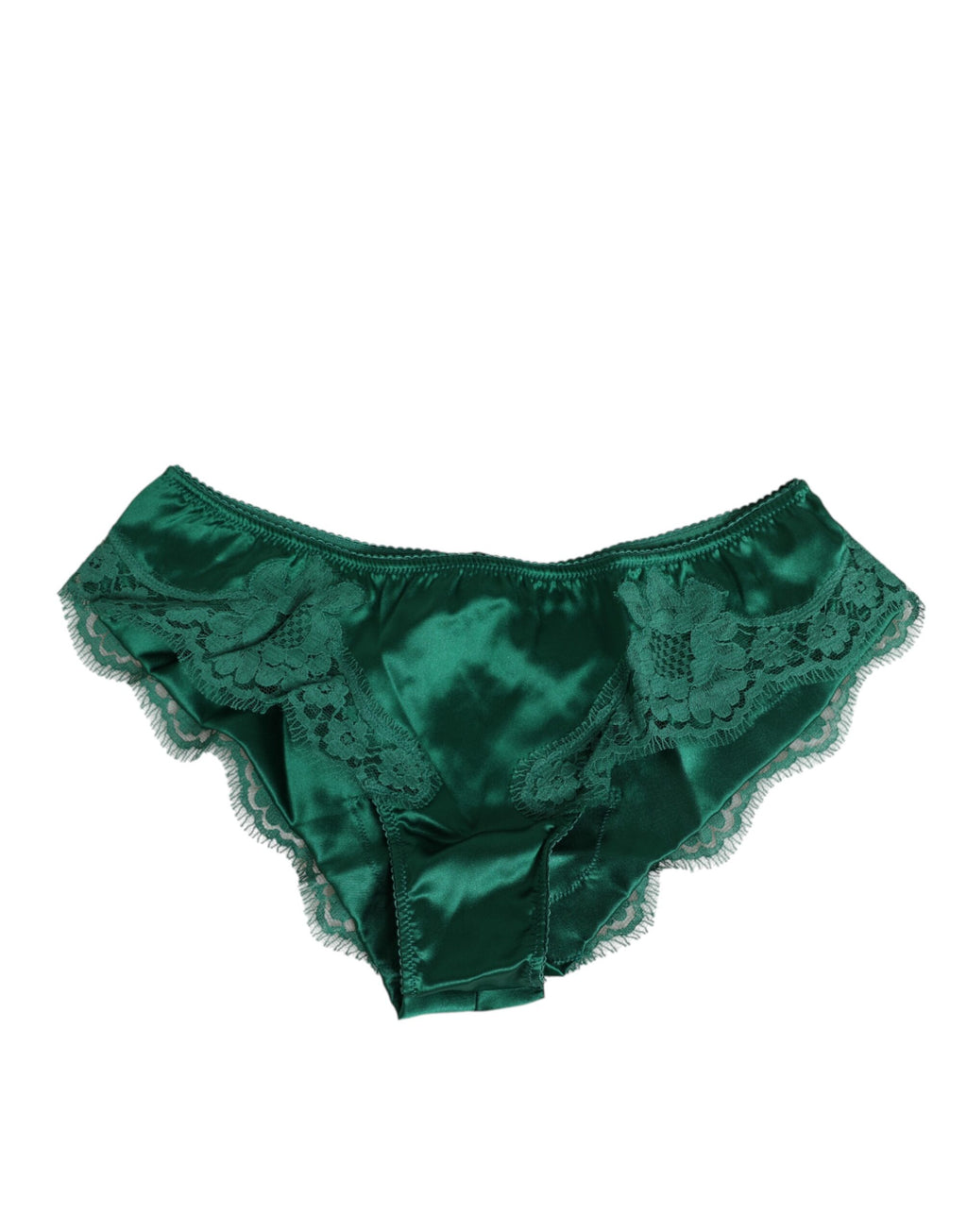 Green Satin Lace Briefs Women Underwear