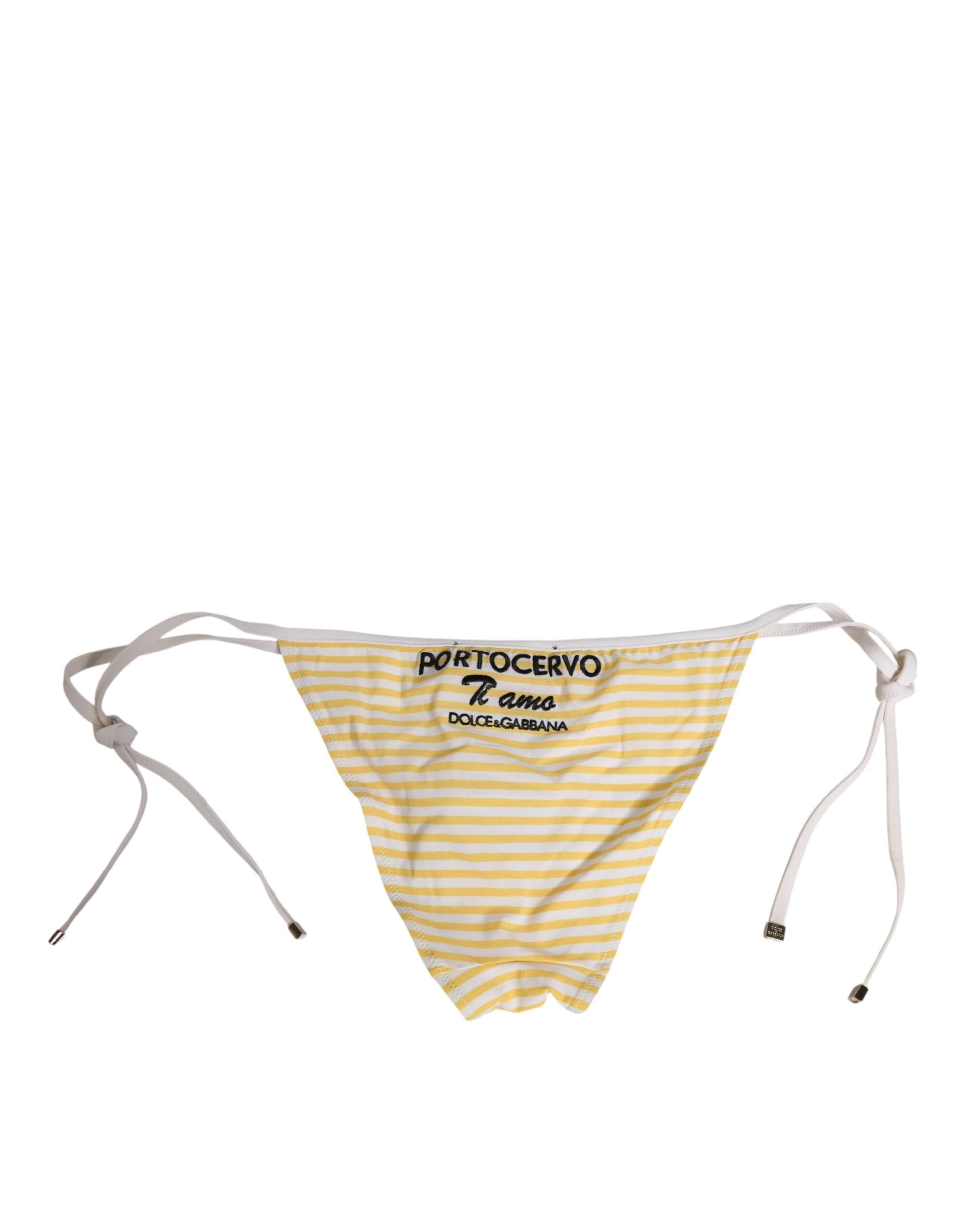 White Yellow Stripe Tie Side Logo Underwear