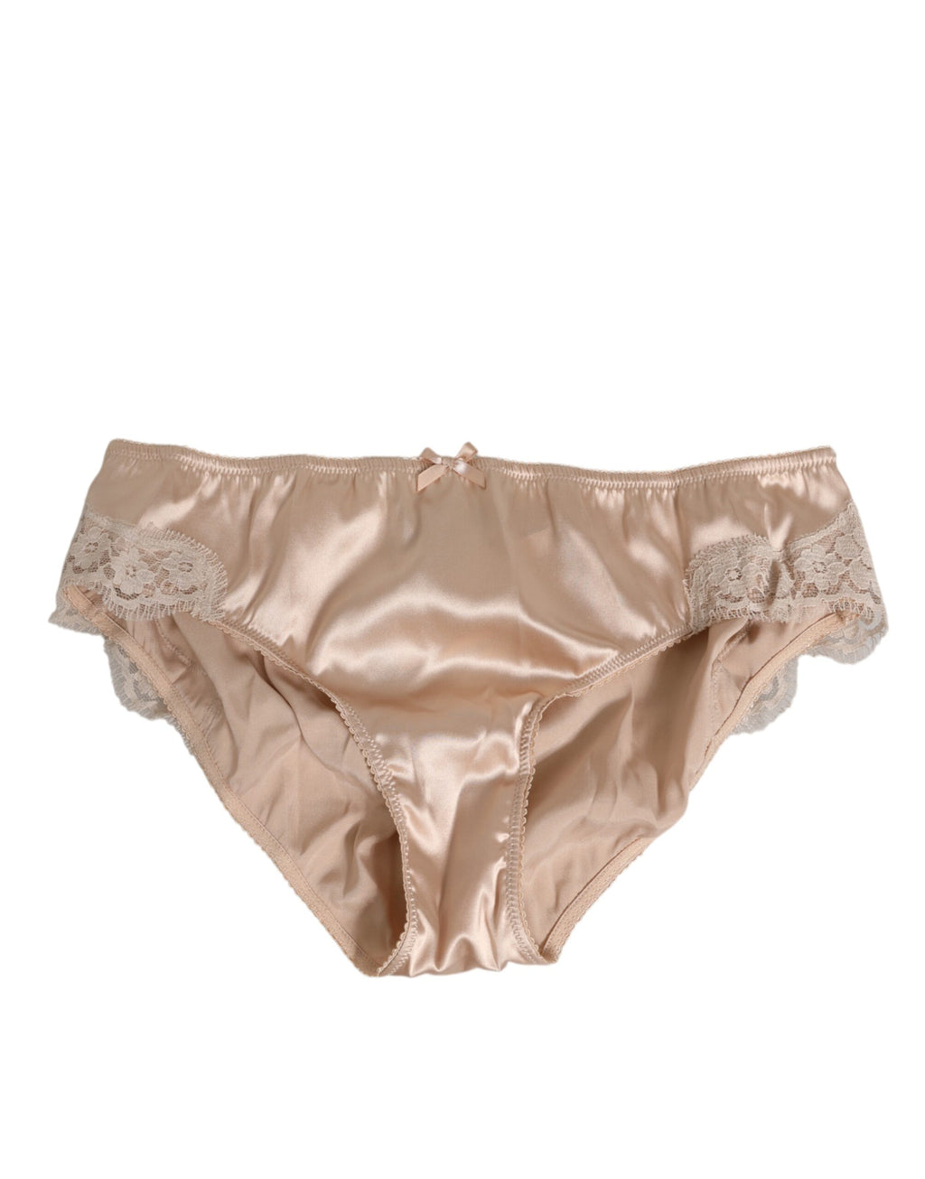 Rosy Beige Silk Satin Lace Trim Panty Underwear