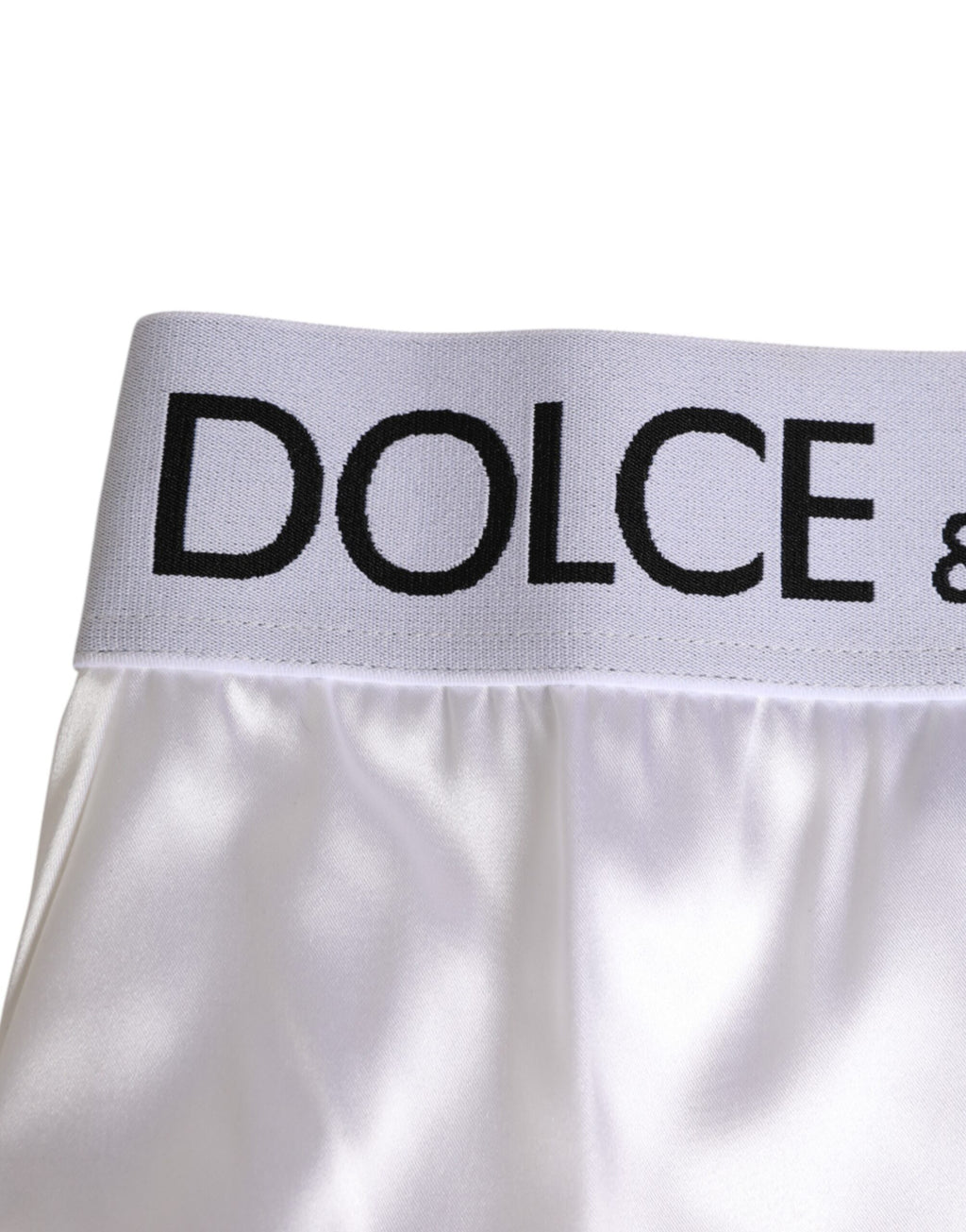 White Satin High-Waist Brief Logo Women Underwear
