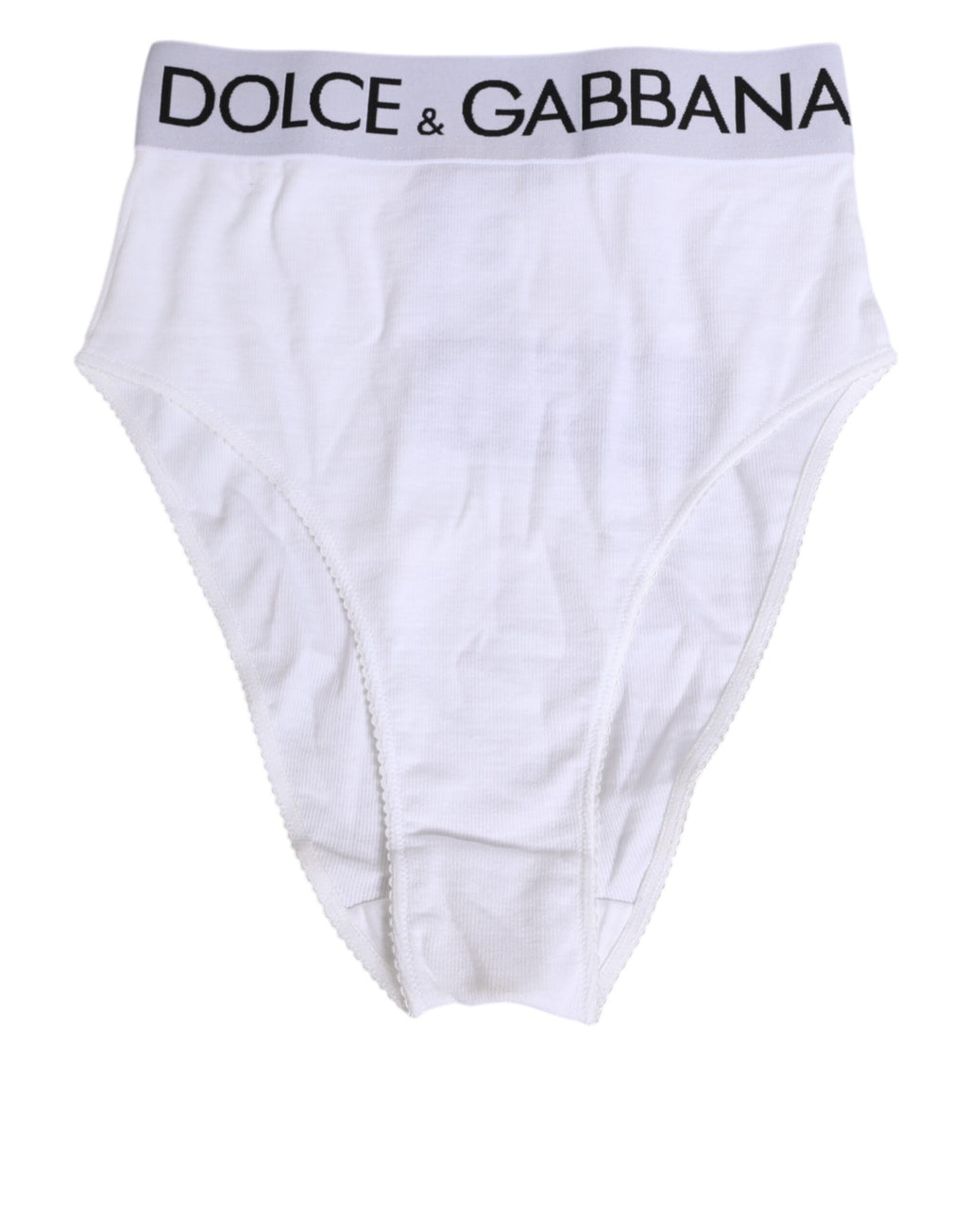 White Cotton Elastic DG Logo Waistband  Underwear