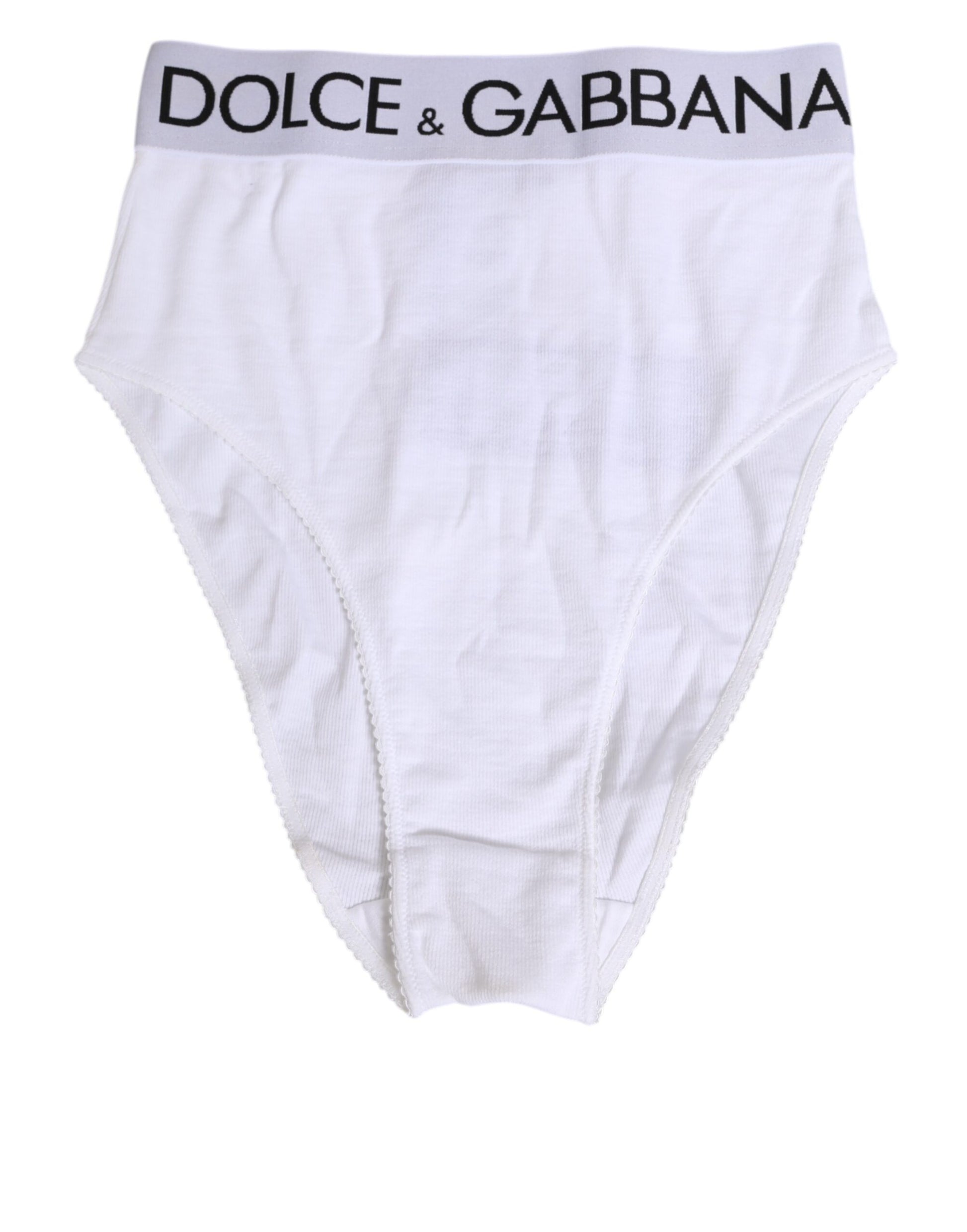 White Cotton Elastic DG Logo Waistband  Underwear