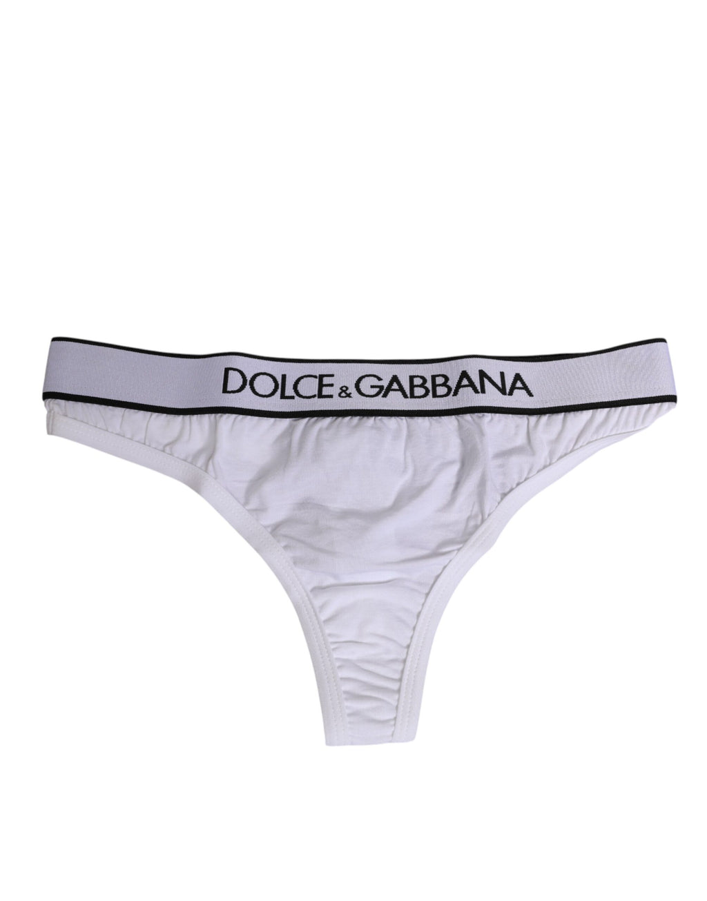 White Logo Waistband Modal Cotton Thong  Underwear