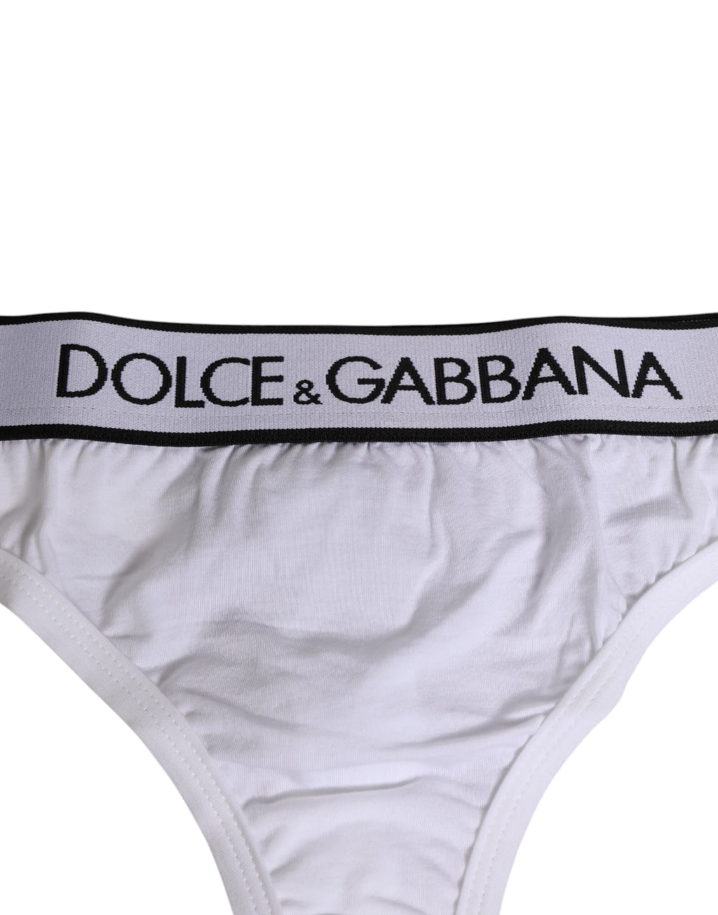 White Logo Waistband Modal Cotton Thong  Underwear