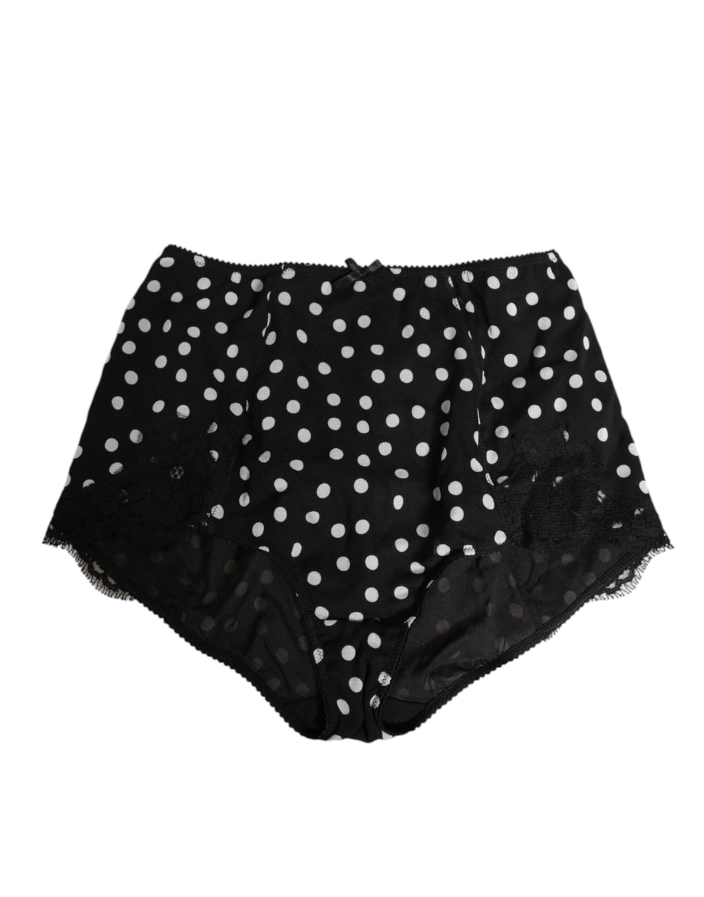 Black White Polka Dot Silk Slip Panty Underwear