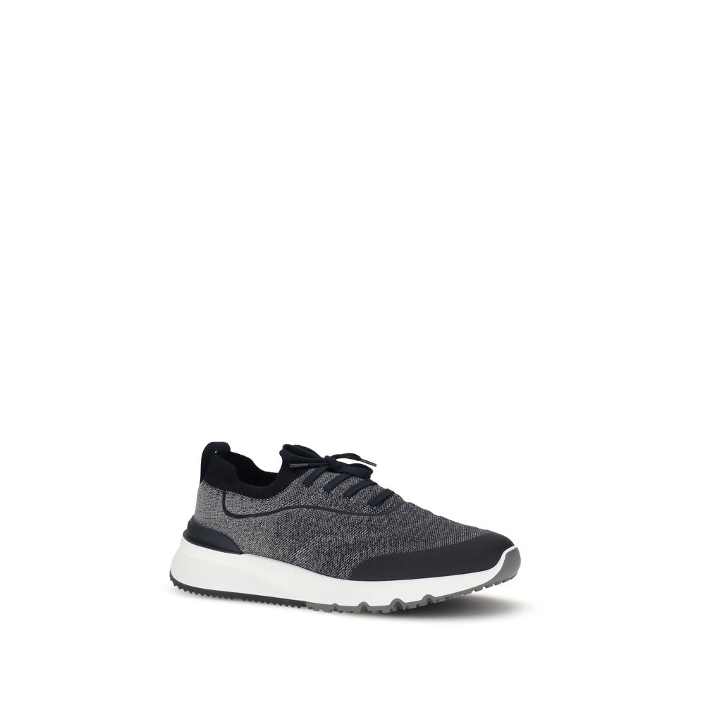 Gray Cotton Athletic Sneakers