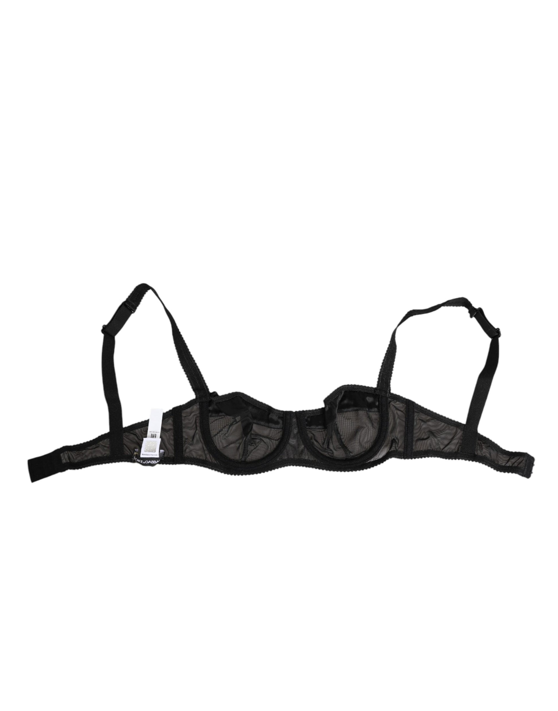 Black Sheer Mesh Underwire Bra  Underwear
