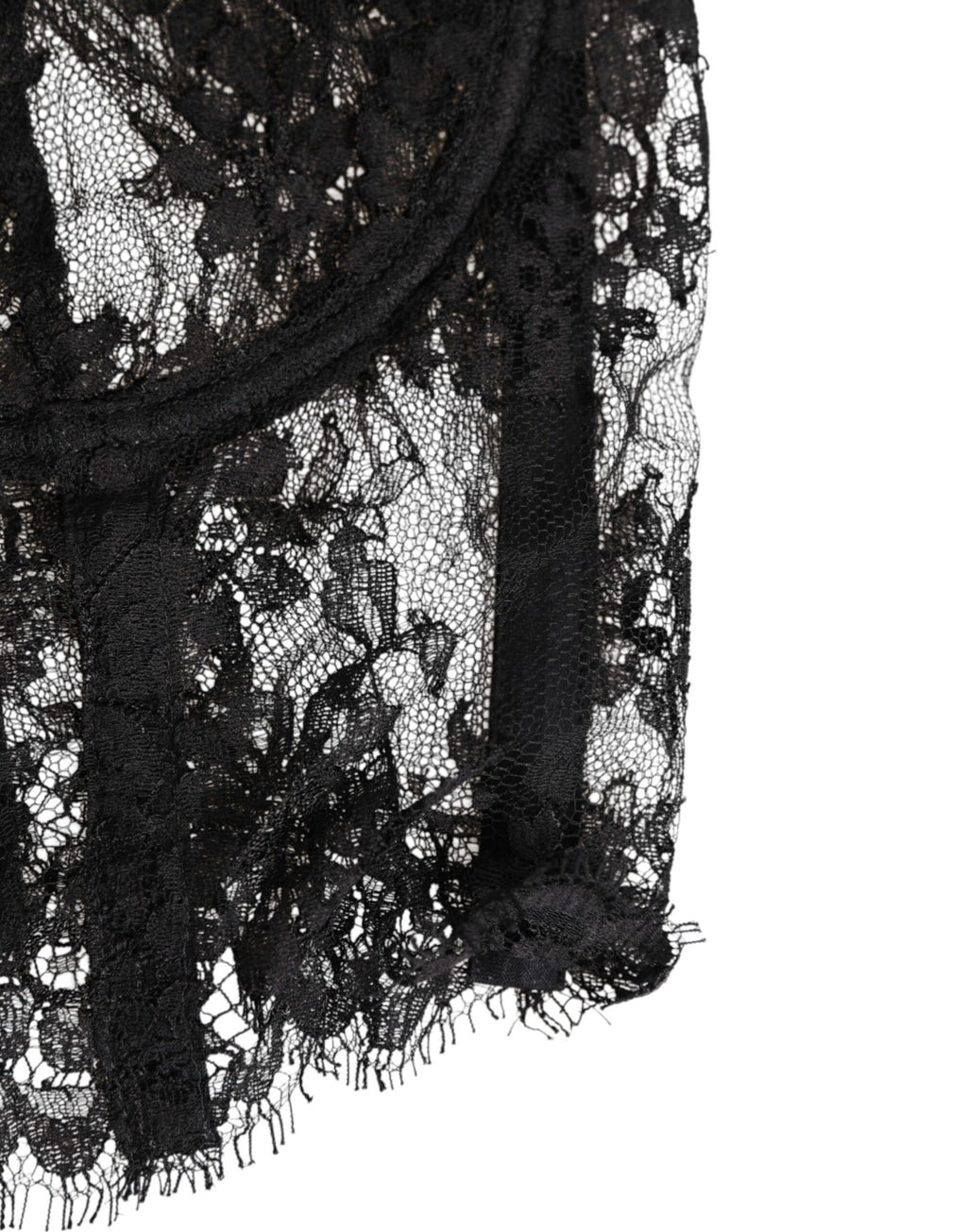 Black Floral Lace Bustier Bralette Top Underwear