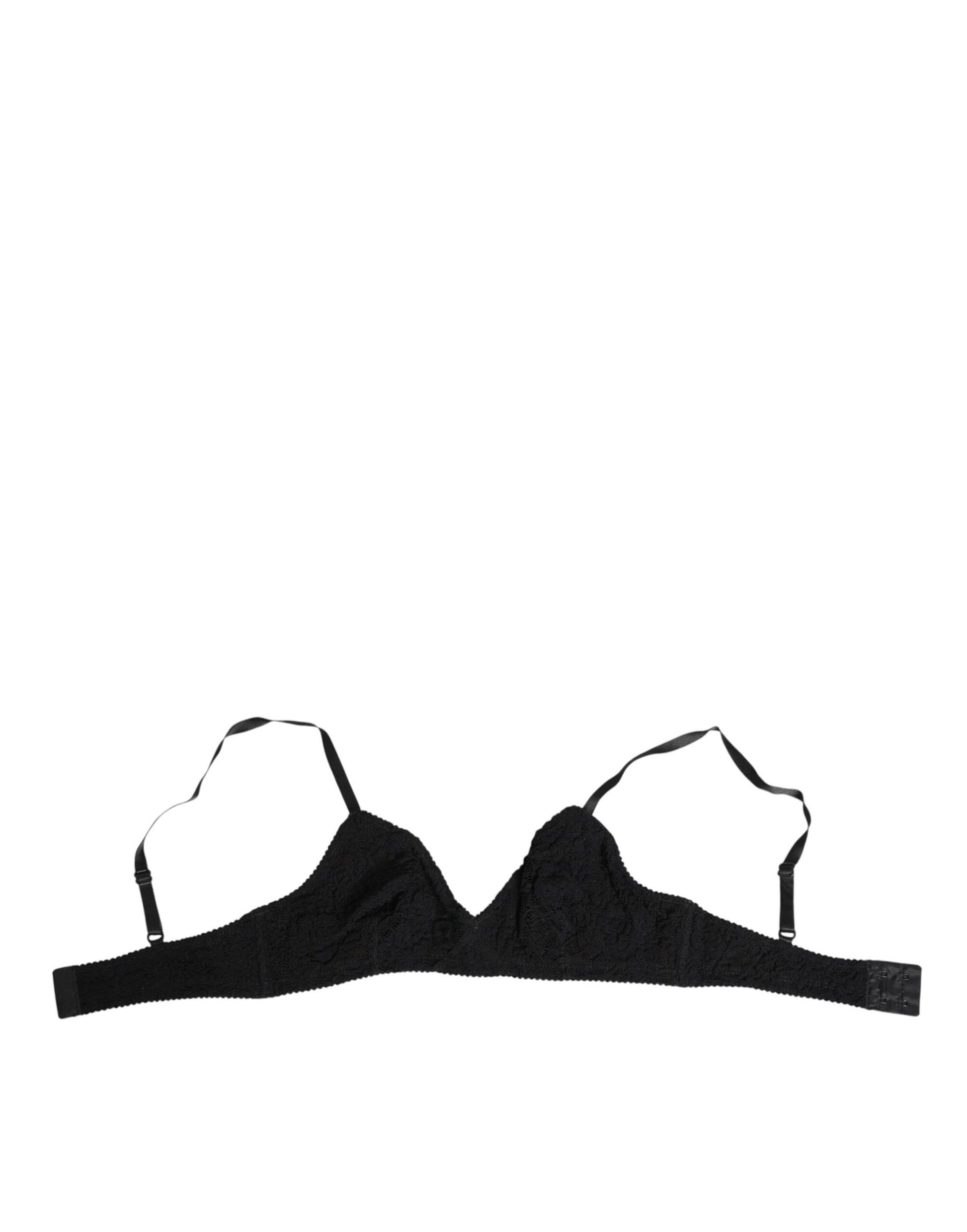 Black Lace Triangle Bralette Wireless Underwear