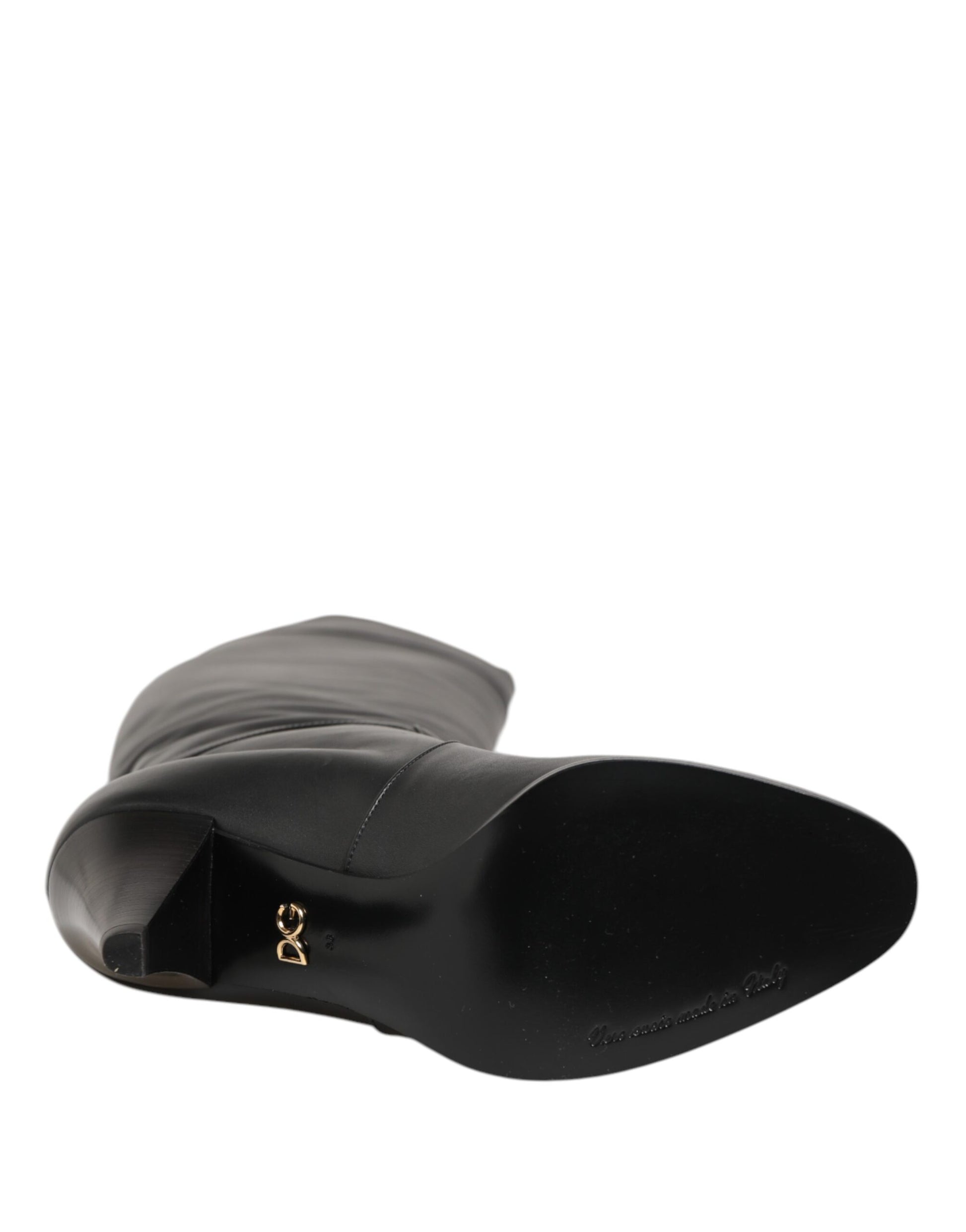 Black Leather Over-The-Knee DG Boots  Shoes