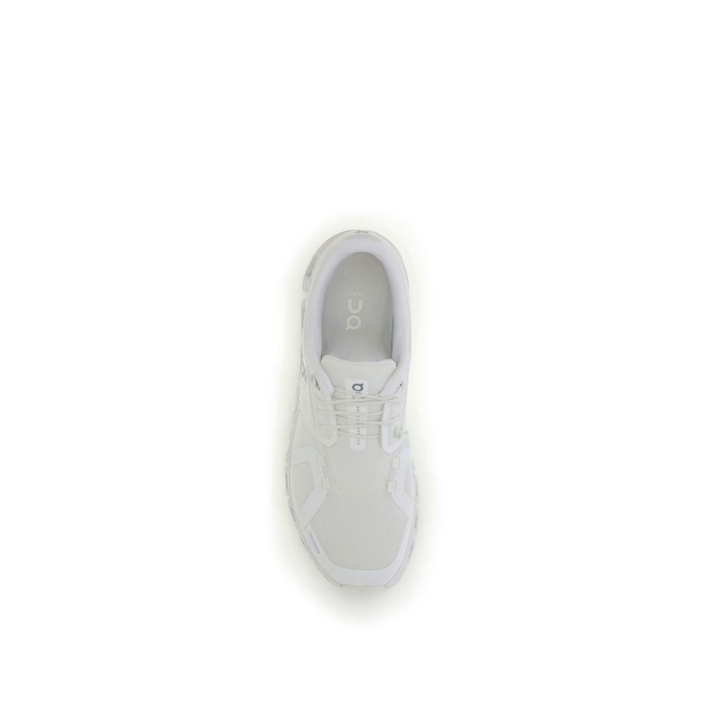 White Recycled Polyester Athletic Sneakers