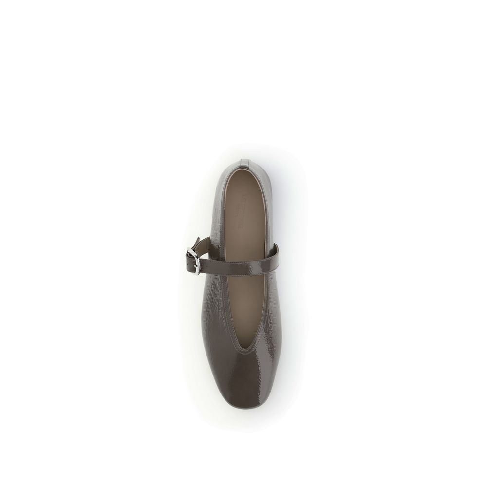 Brown Calf Leather Bos Taurus Ballet Flats