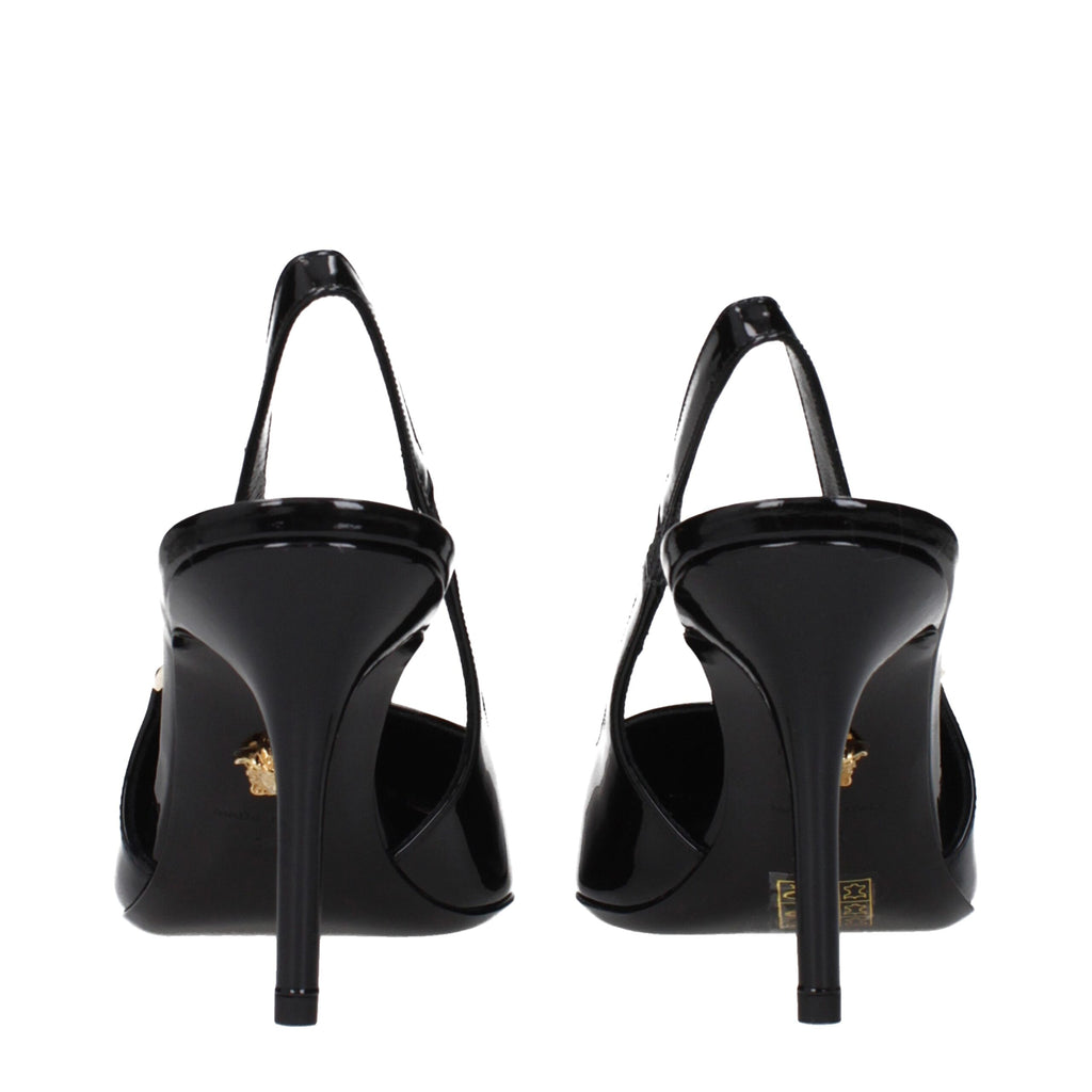 Black Leather High Heel Pumps