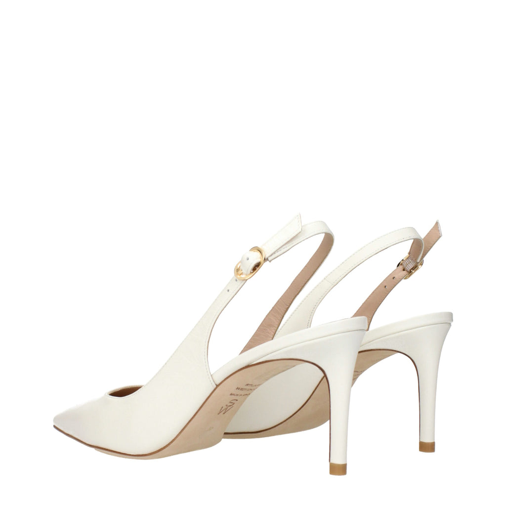 Beige Leather High Heel Pumps