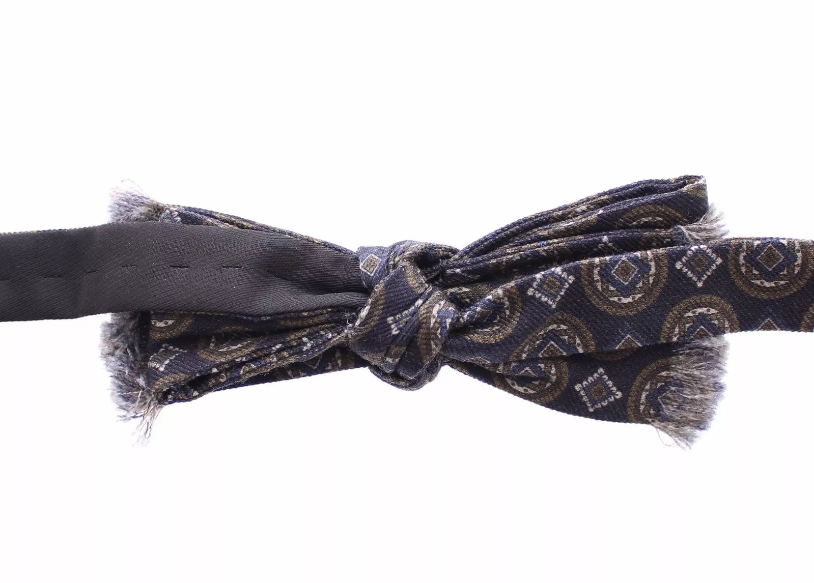 Blue Silk Baroque Fantasi Tied Bow Tie Papillon