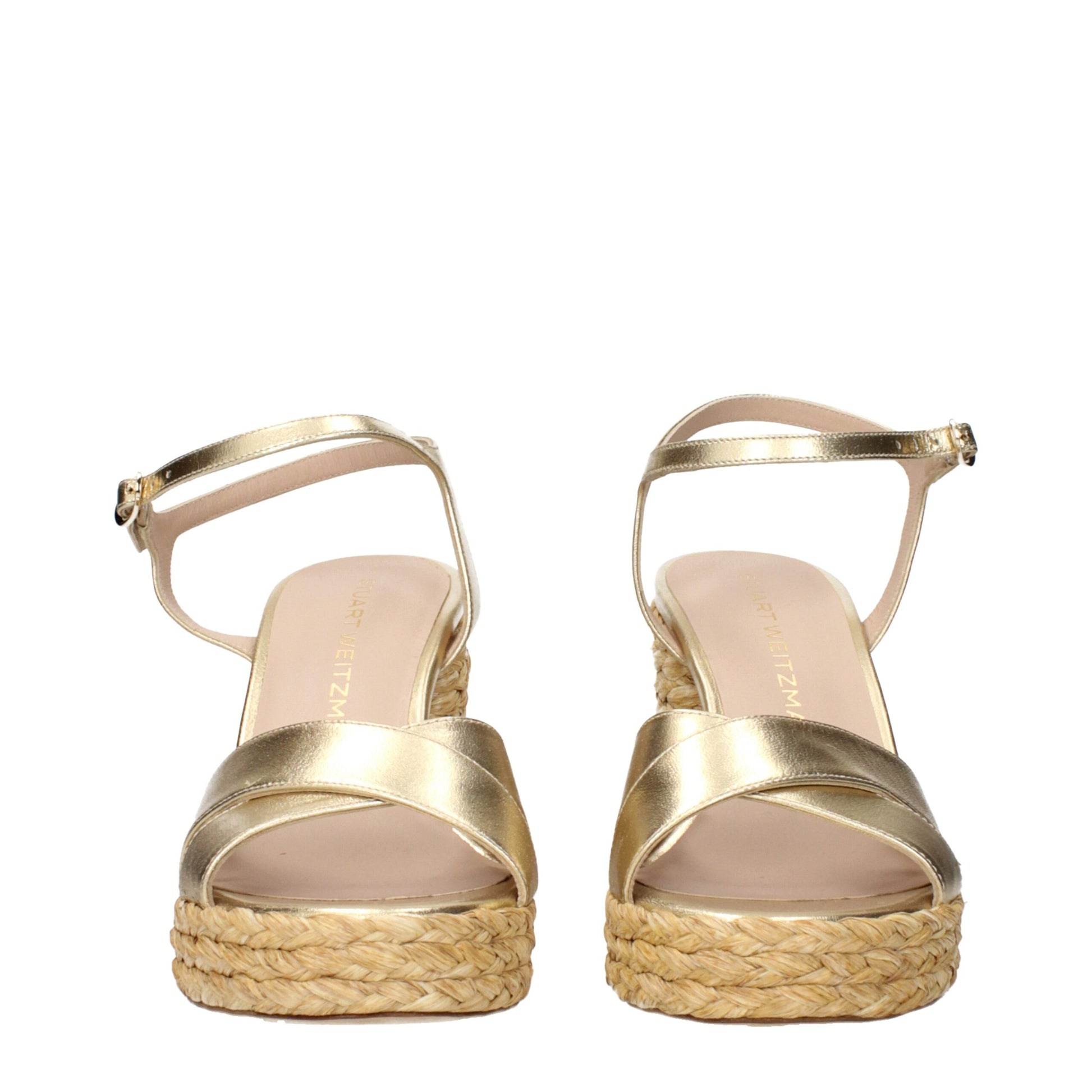 Gold Leather Platform Sandals
