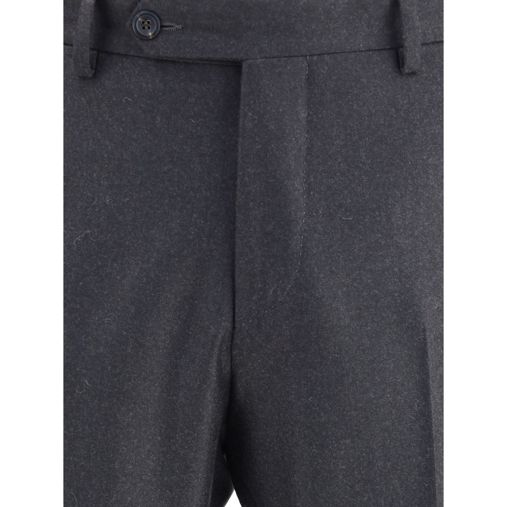 Gray Fleece Wool Dress Pants