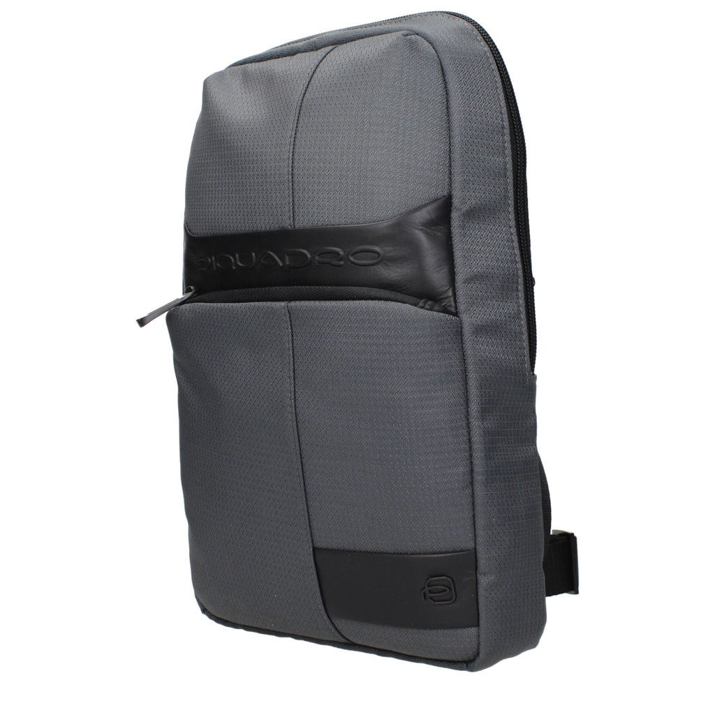 Gray Fabric Crossbody Bag