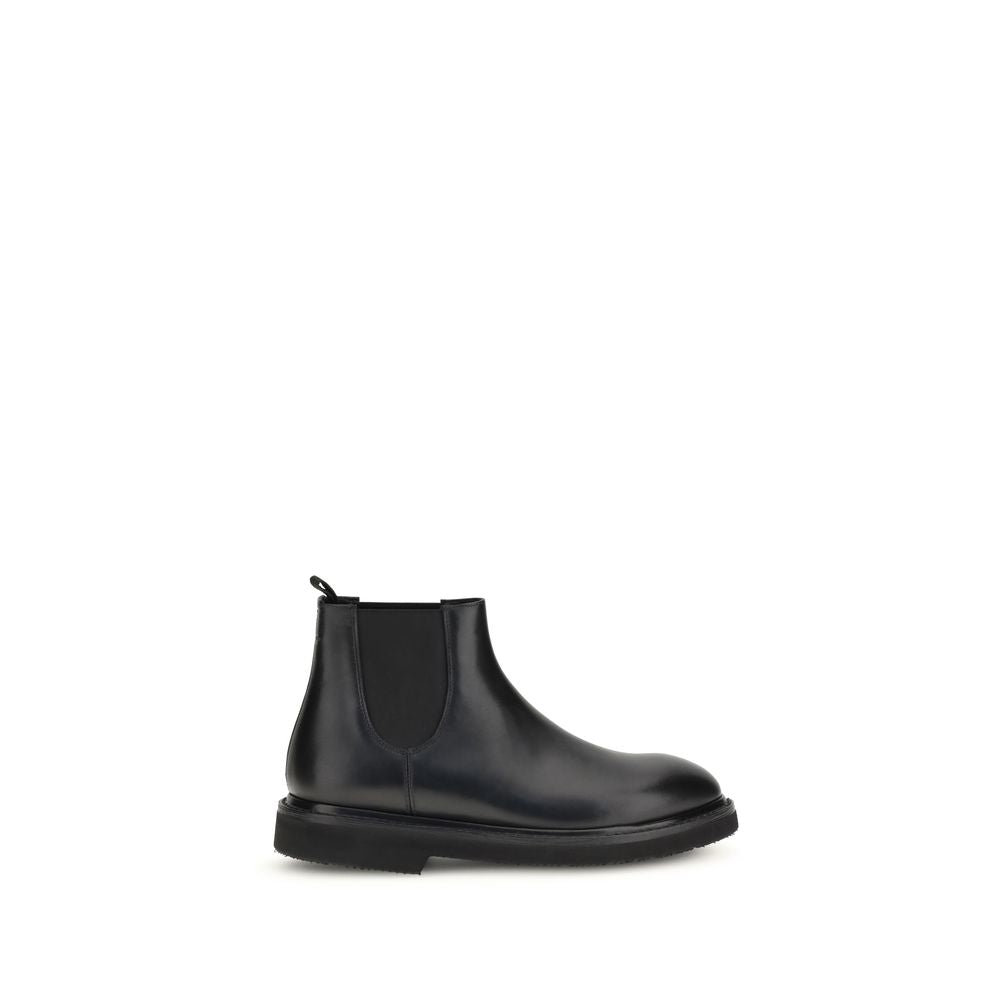Black Calf Leather Bos Taurus Chelsea Boots