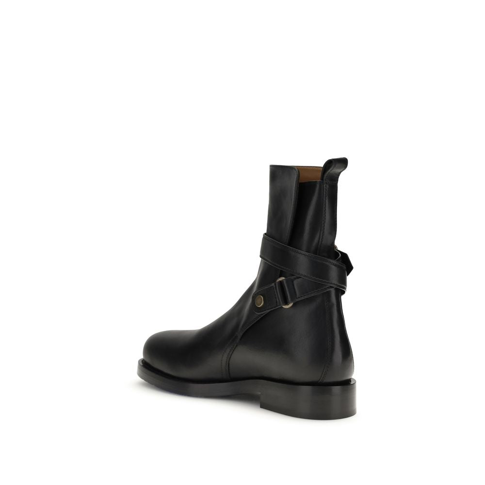 Black Calf Leather Bos Taurus Ankle Boots