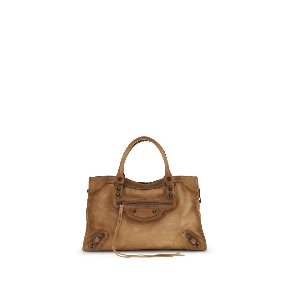 Beige Calf Leather Bos Taurus Handbag