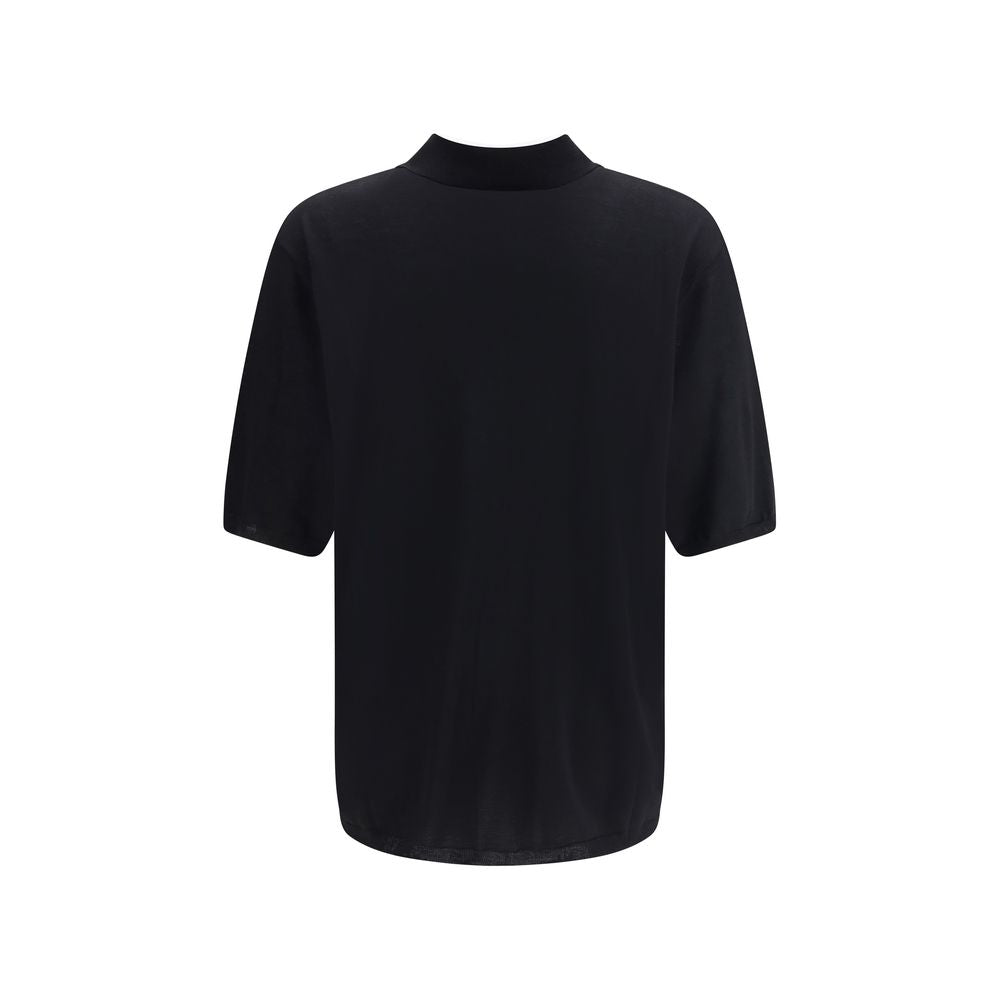 Black Wool Polo Shirt