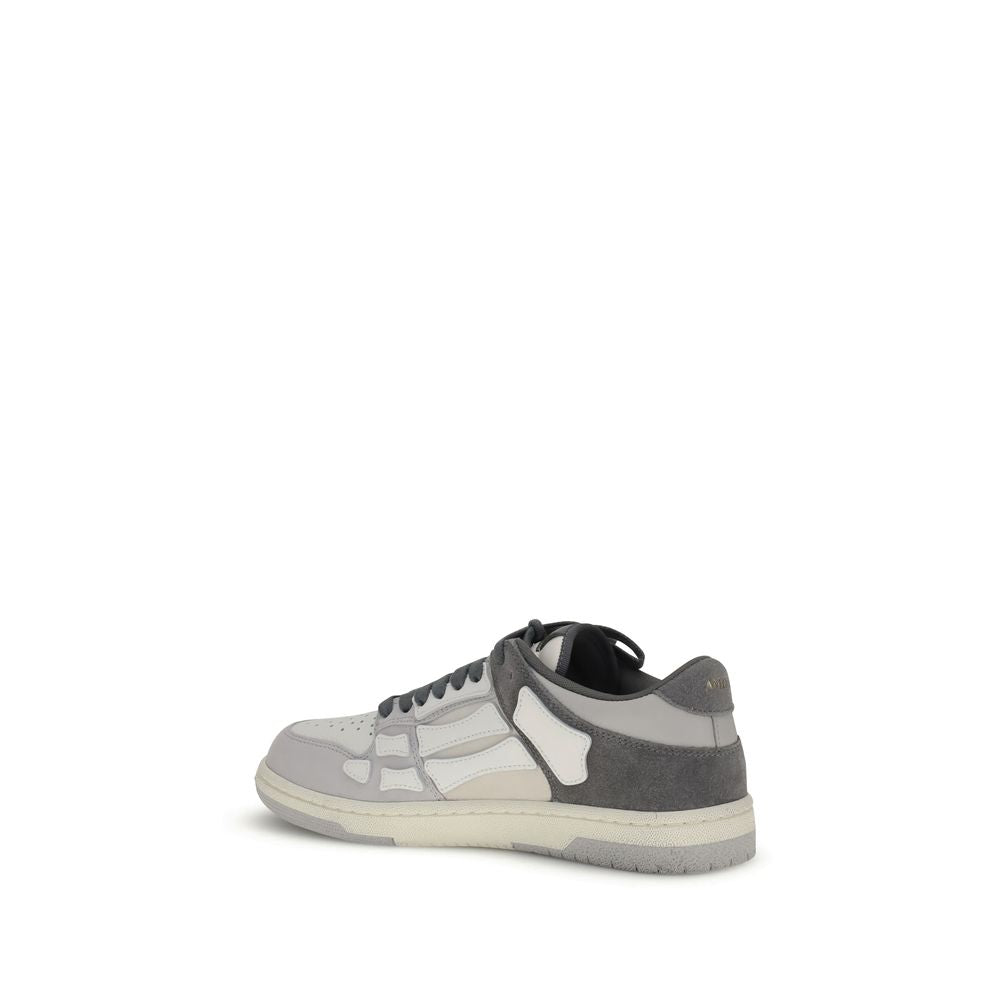 Gray Calf Leather Bos Taurus Low Top Sneakers