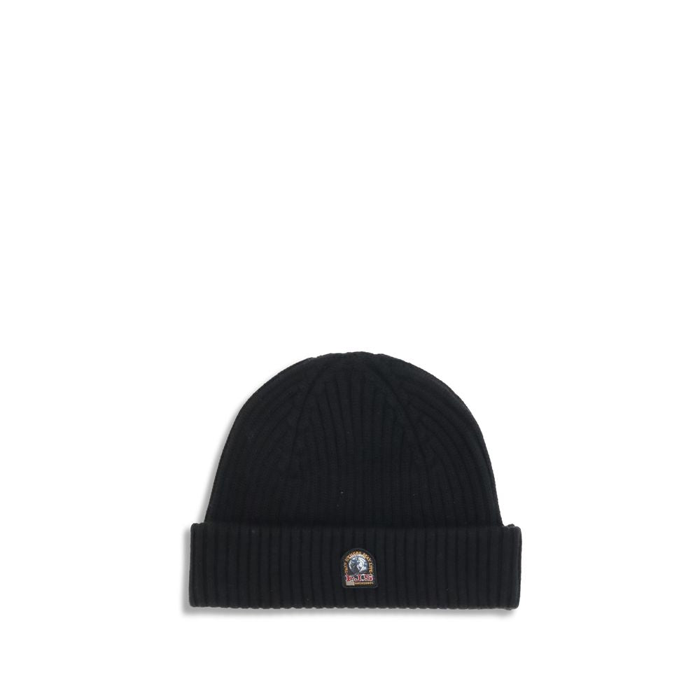 Black Merino Wool Beanie