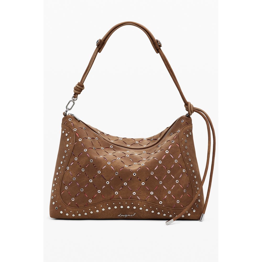 Brown Polyethylene Women Handbag