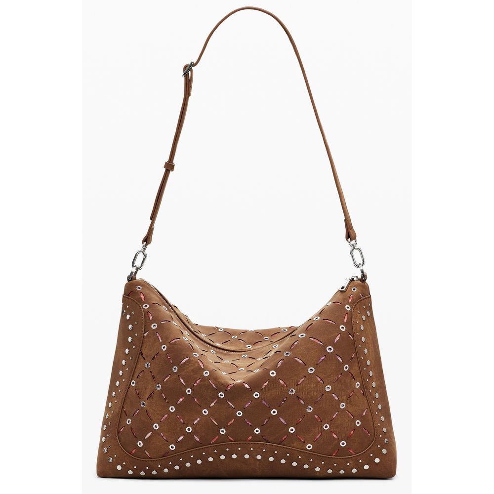 Brown Polyethylene Women Handbag