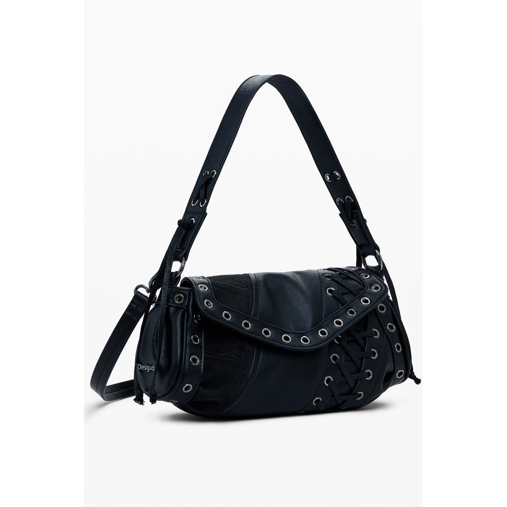 Black Polyethylene Women Handbag