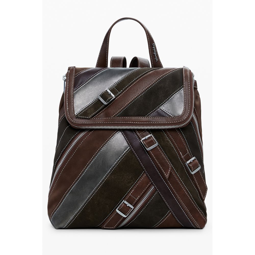Brown Polyethylene Women Backpack