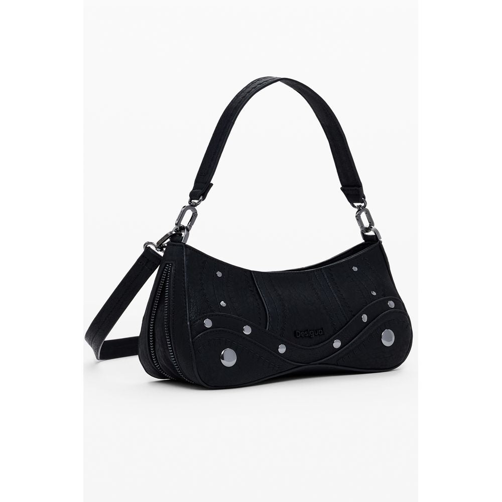 Black Polyethylene Women Handbag