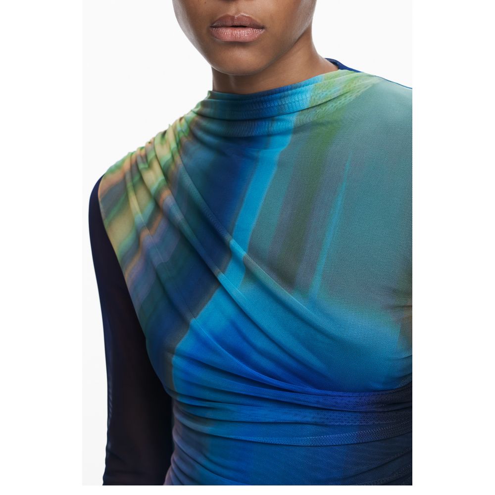 Blue Polyester Women Dress