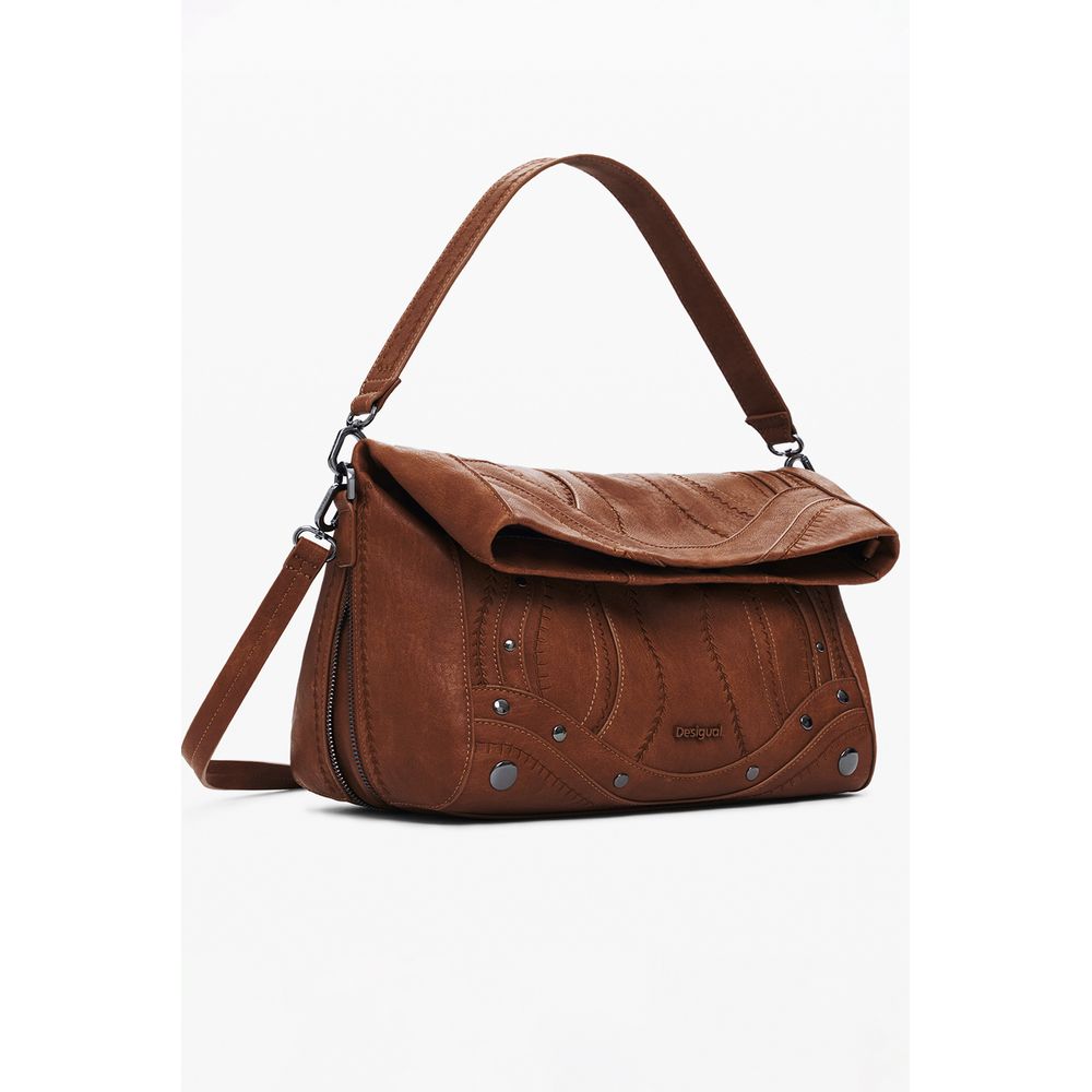 Brown Polyethylene Women Handbag