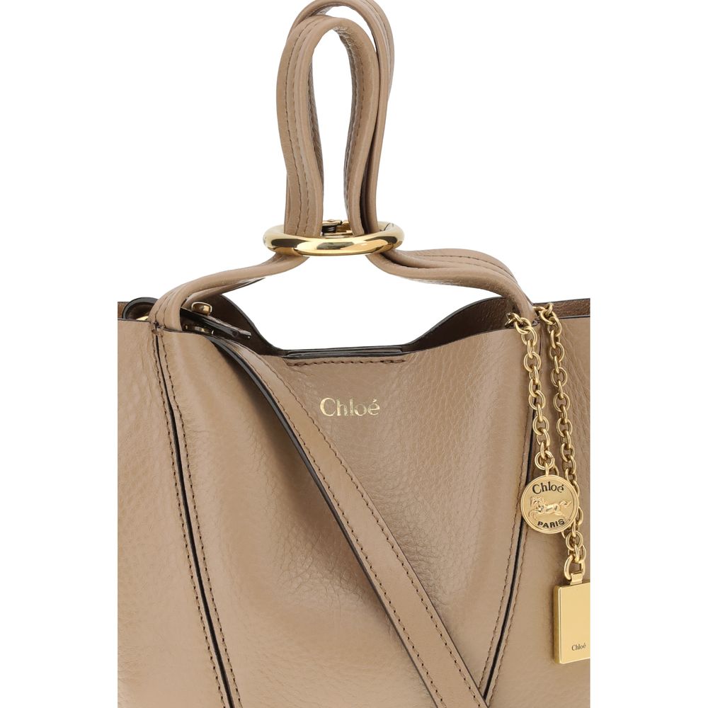 Beige Calf Leather Bos Taurus Shoulder Bag