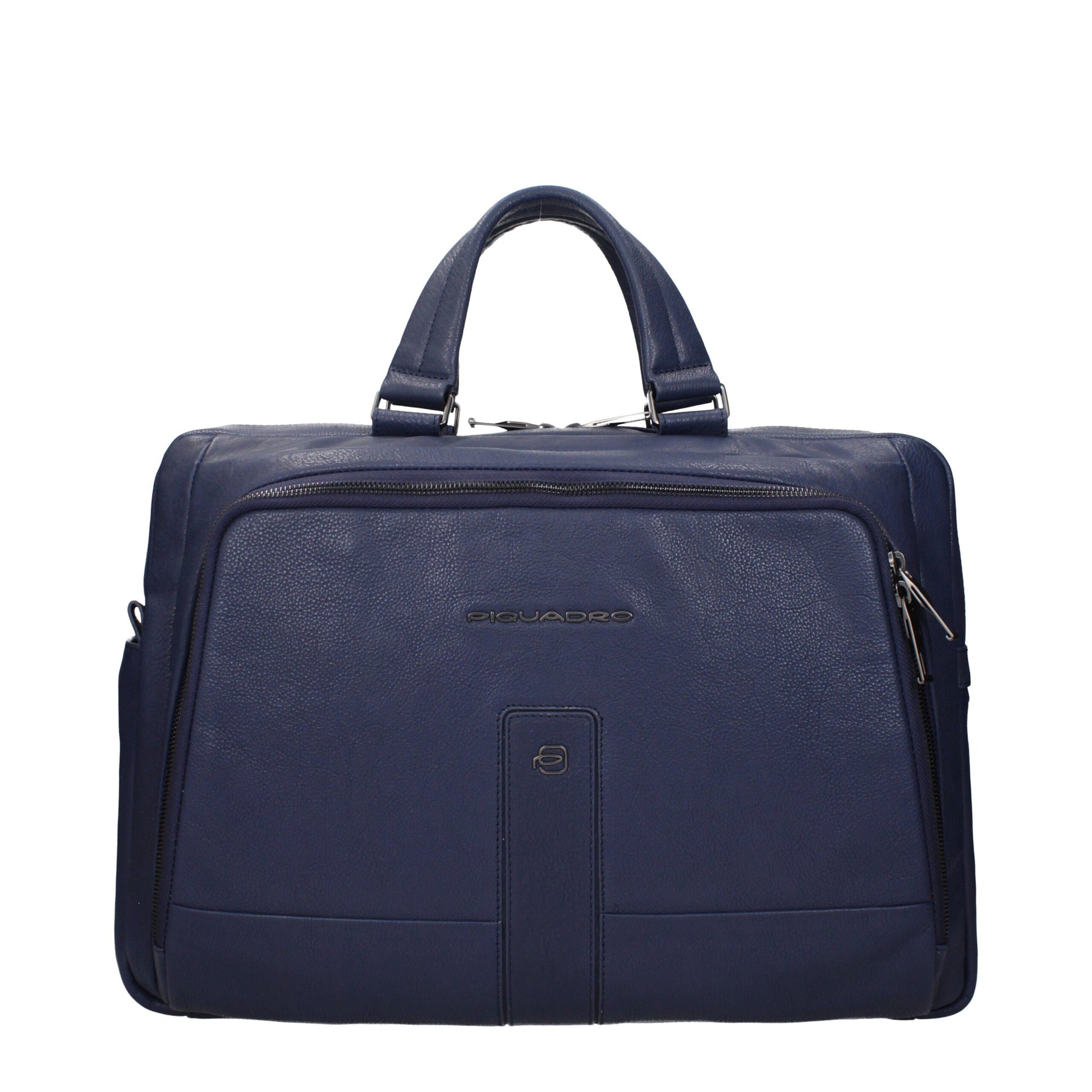 Blue Leather Business And Laptop Bag