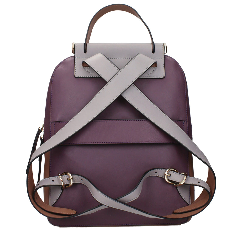 Purple Leather Backpack