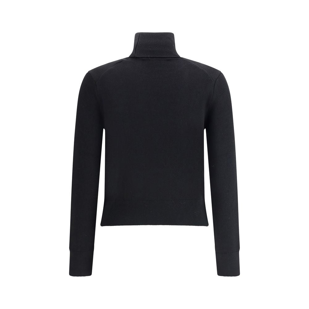 Black Merino Wool Turtleneck
