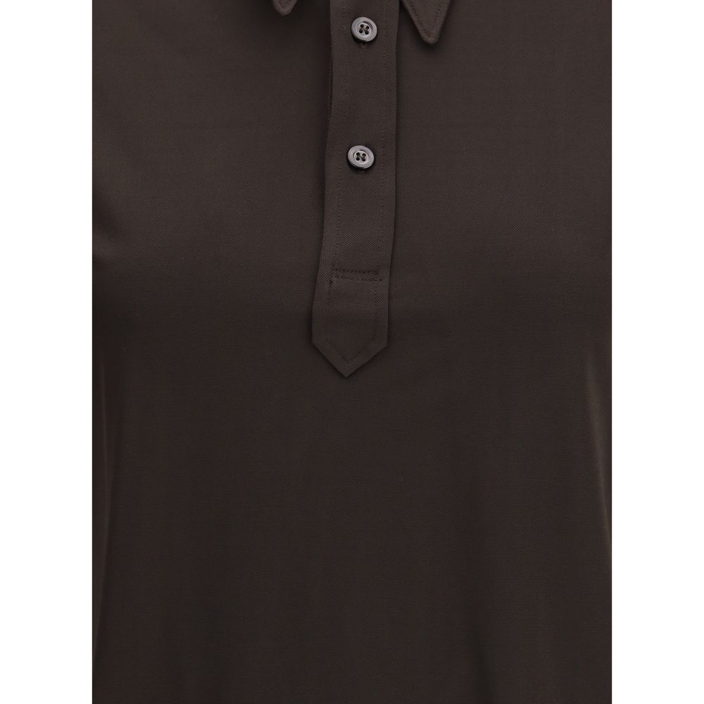 Brown Viscose Polo Shirt