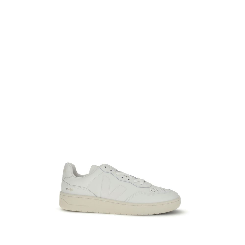 White Leather Low Top Sneakers