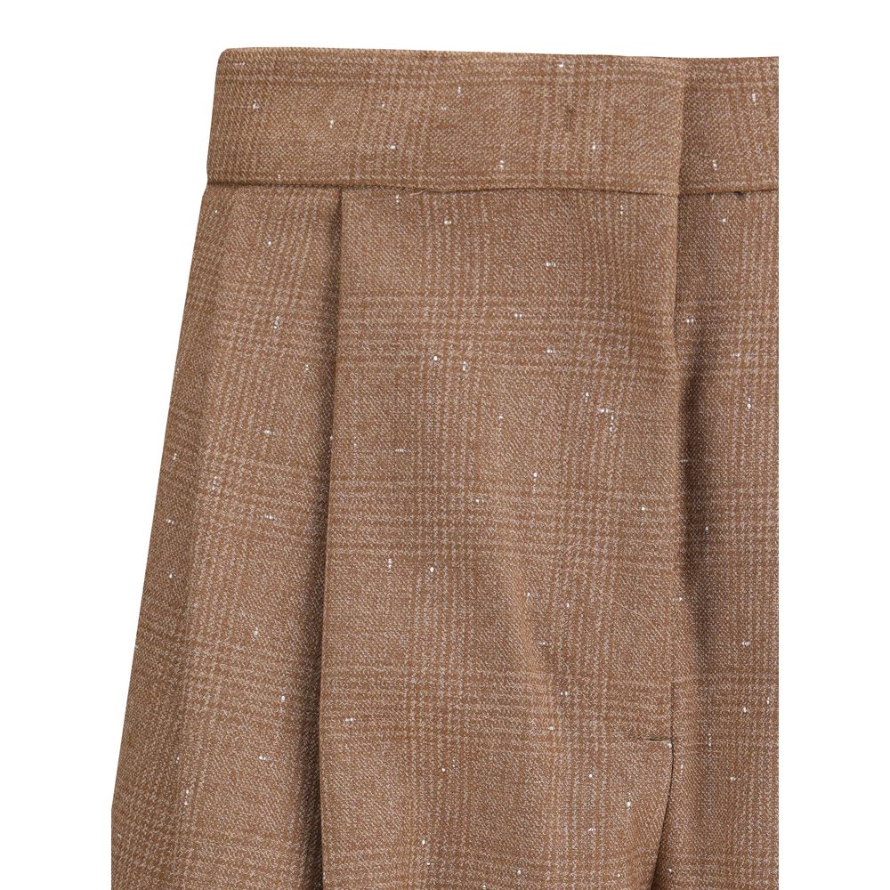 Beige Fleece Wool Dress Pants