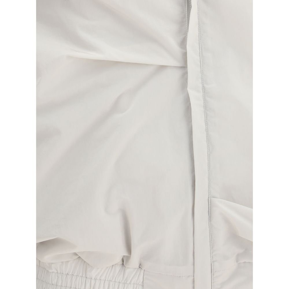 Gray Polyamide Full-Length Jacket