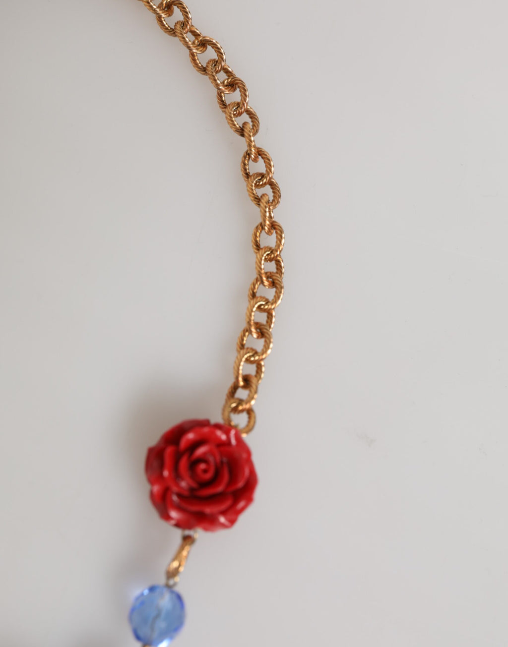 Gold Multicolor Amore Heart Can Beads Rose Pendant Necklace