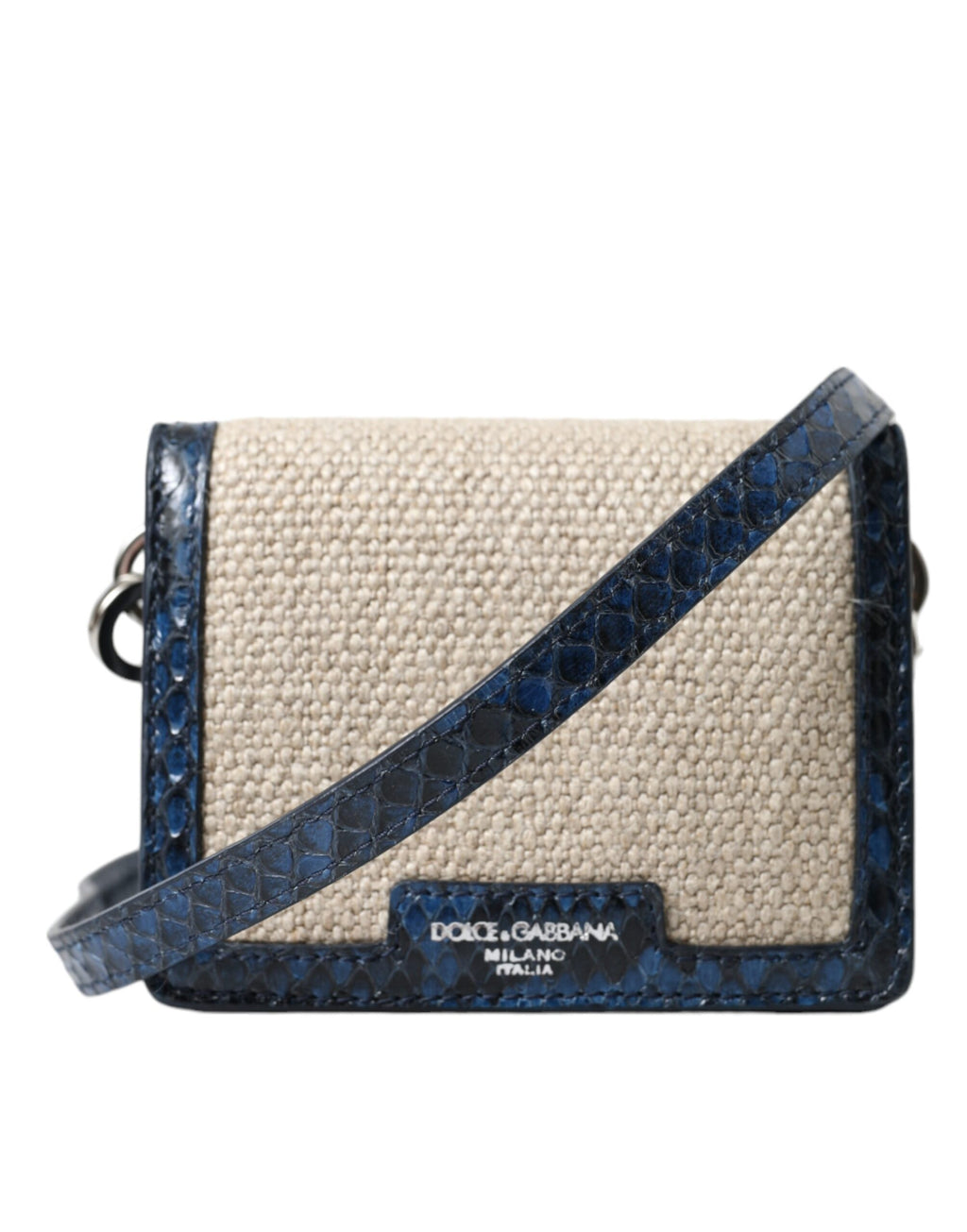Beige Raffia Blue Leather Trim Mini Shoulder Purse Crossbody Bag