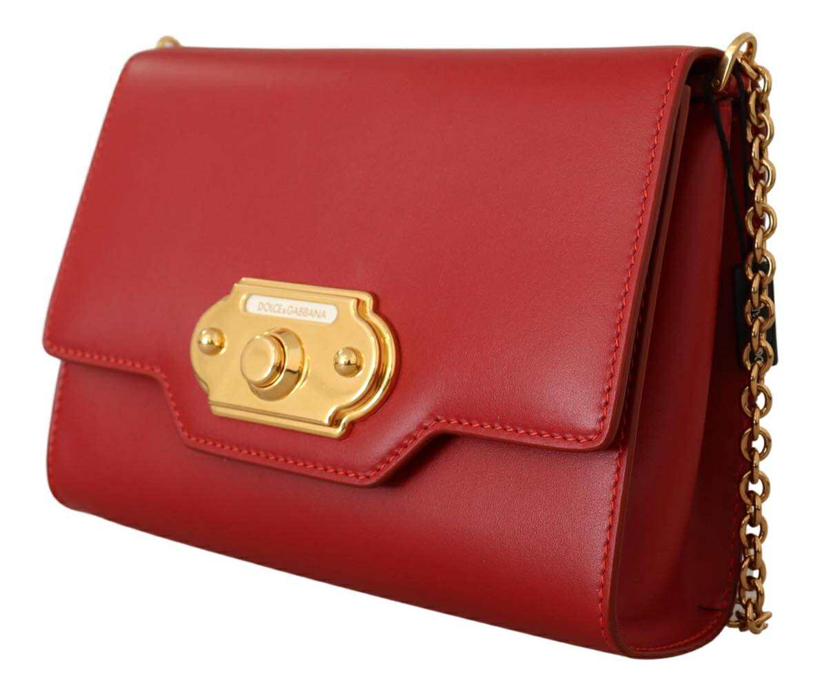 Red Leather Mini Crossbody Gold Hardware Rosso Papavero Bag