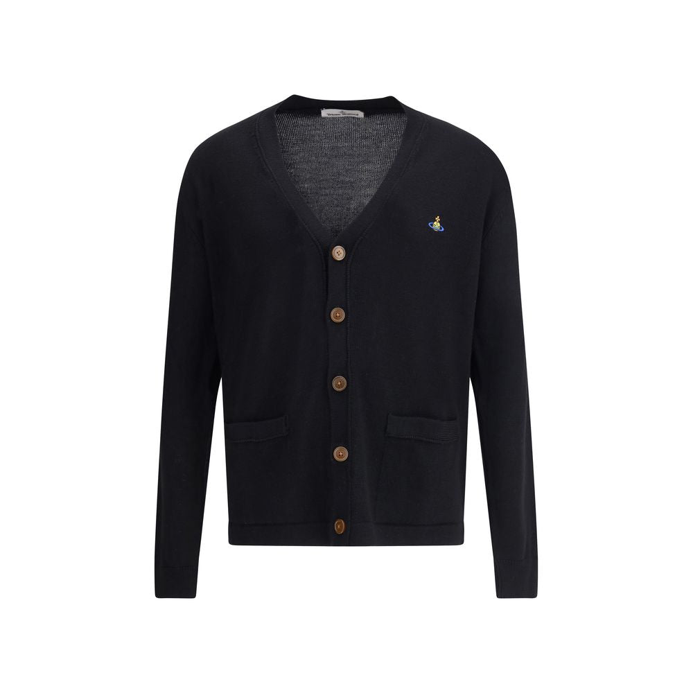 Black Fleece Wool Cardigan