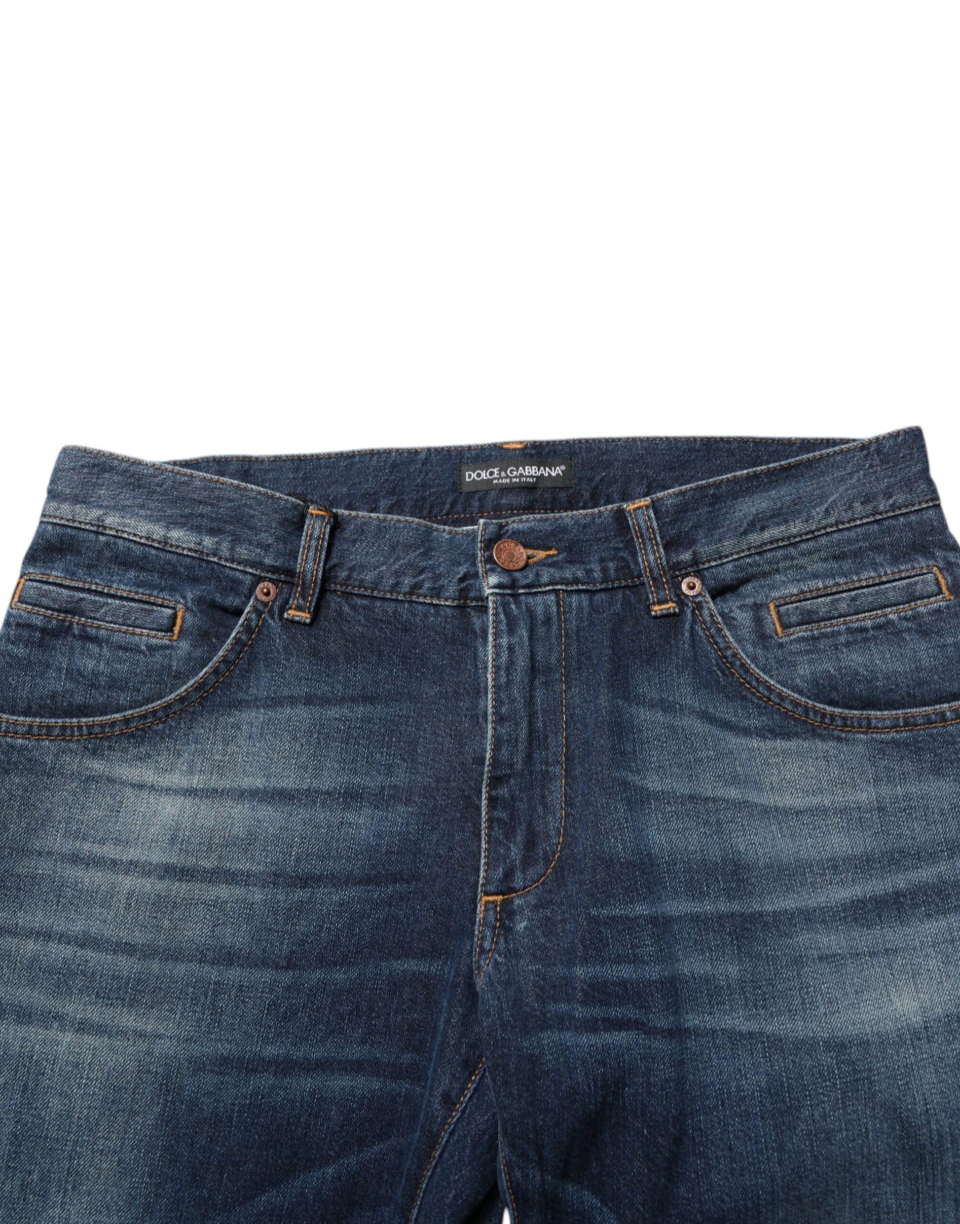 Dark Blue Washed Cotton Skinny Men Denim Jeans