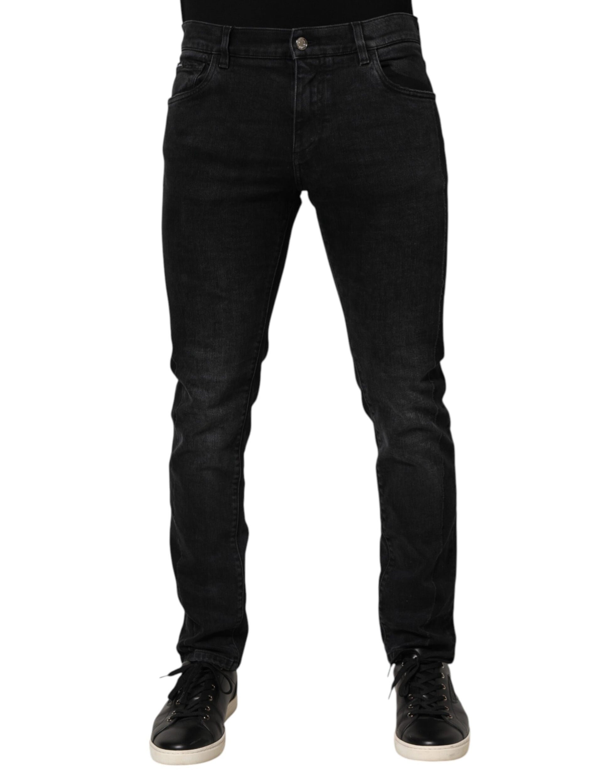 Black Slim Fit Stretch Men Denim Pants Jeans