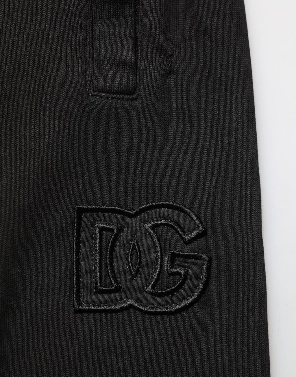Black Cotton DG Logo Men Jogger Pants